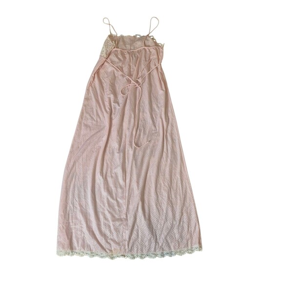 Juli of Slumbertogs VTG 70s Lace Nightgown Peignoir Sleeveless Maxi Dress Pink M - Picture 3 of 7
